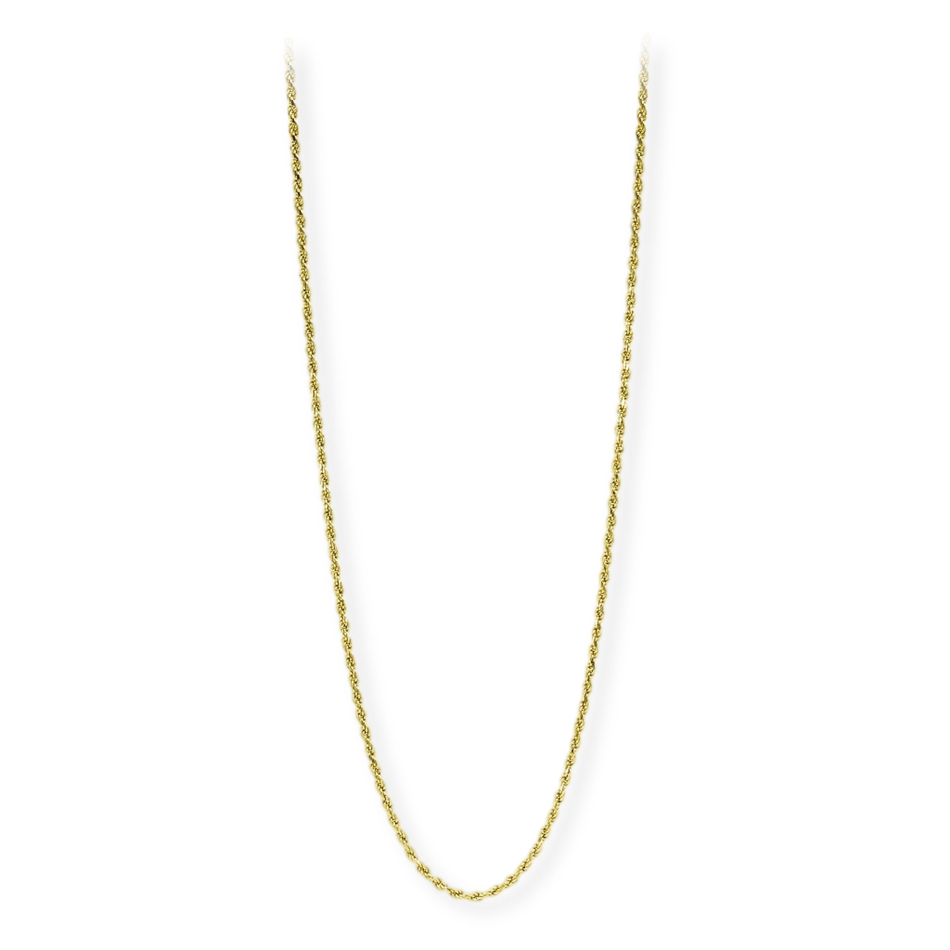 Franco Stellari Italian Sterling Silver Yellow Gold 2mm Diamond Cut Rope Chain