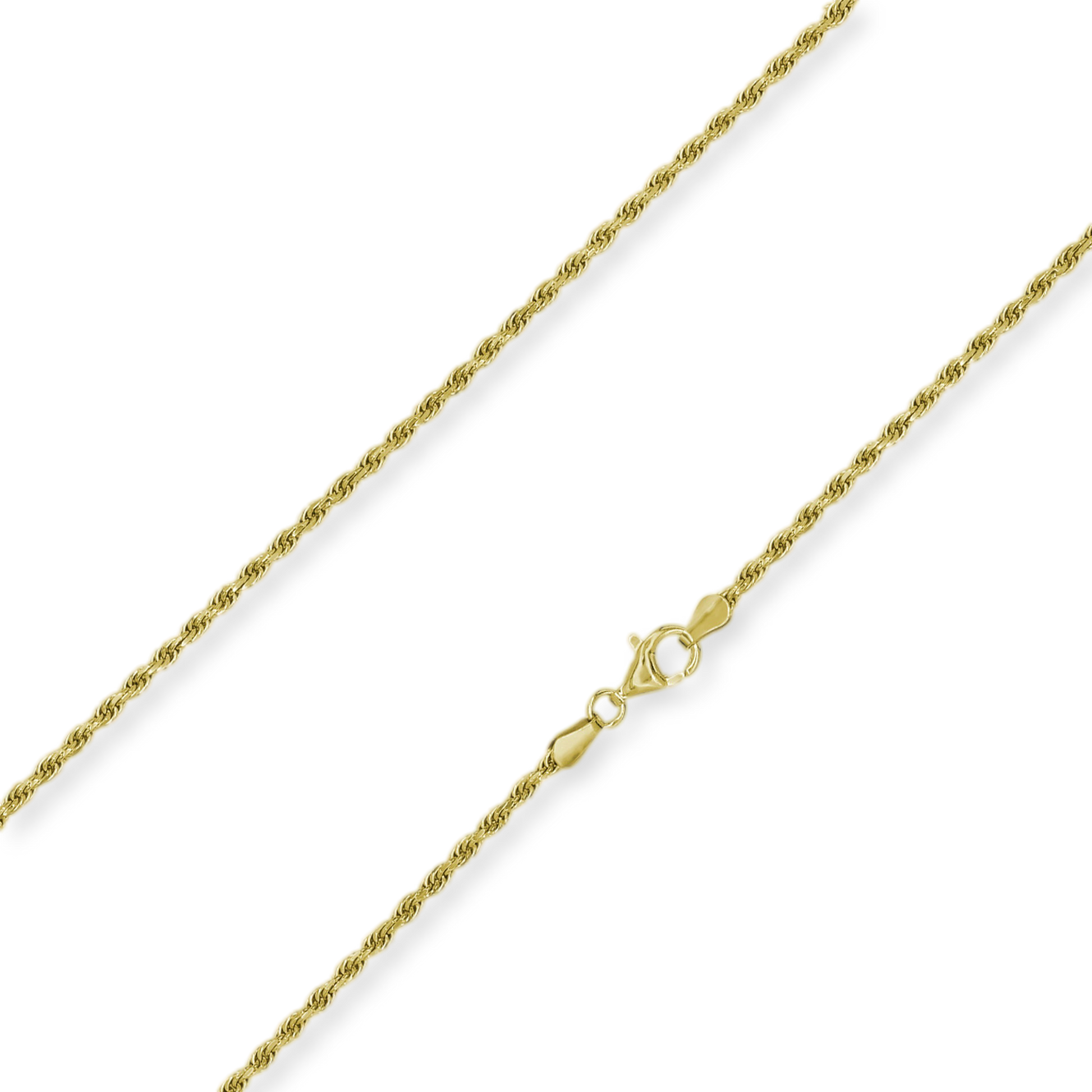 Stellari Gold 18 Karat over Sterling Silver 2.5mm Diamond Cut Rope Chain