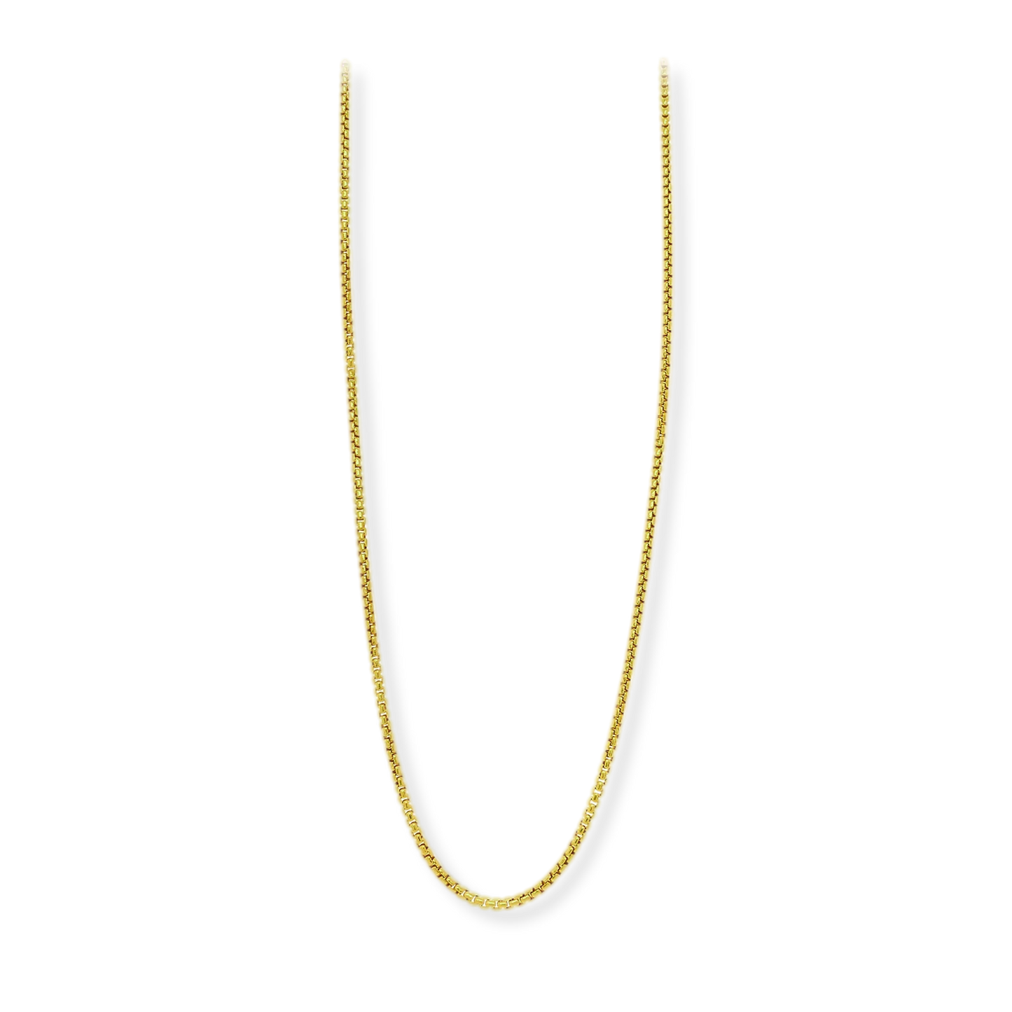 Franco Stellari Italian Sterling Silver Yellow Gold 1.8mm Round Box Chain