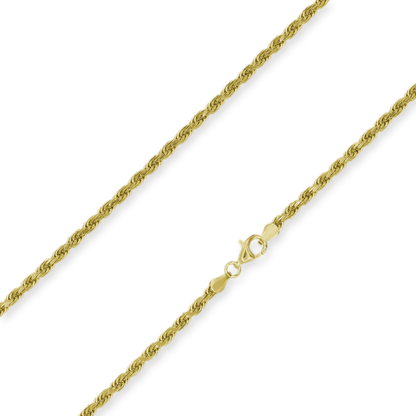 Stellari Gold 18 Karat over Sterling Silver 3.5mm Diamond Cut Rope Chain