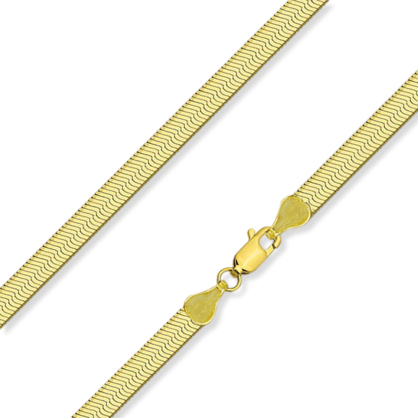 Franco Stellari Italian Sterling Silver Yellow Gold 3.6mm Herringbone Chain