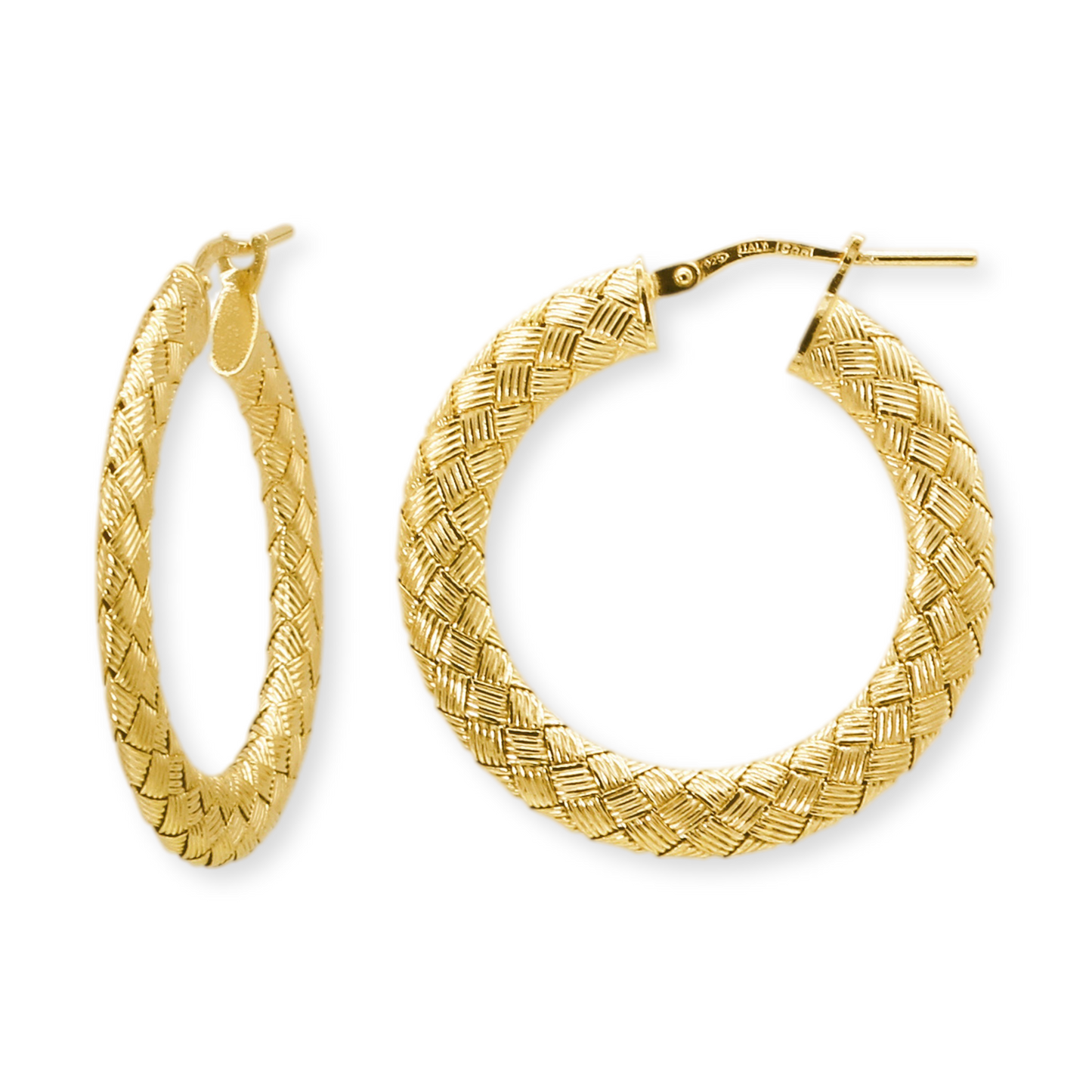 Stellari Gold 30mm Woven Hoop Earrings