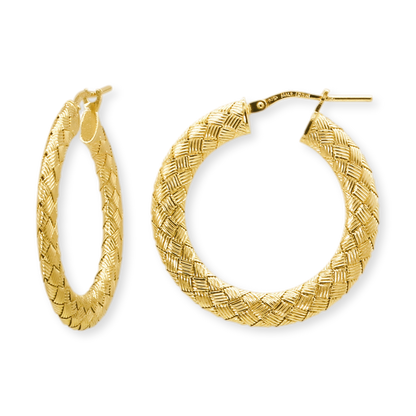 Stellari Gold 30mm Woven Hoop Earrings