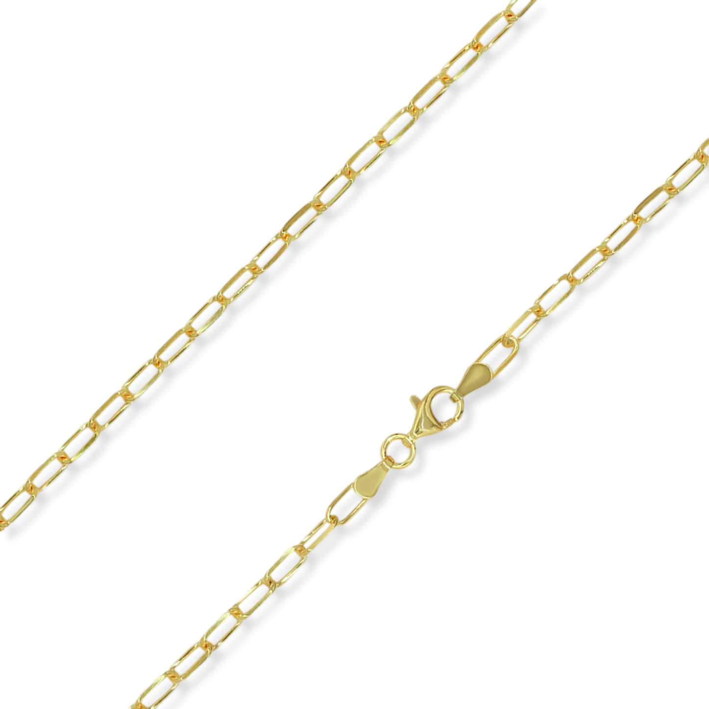 Stellari Gold 18 Karat over Sterling Silver 3.0mm Paperclip Link Chain