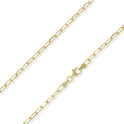 Stellari Gold 18 Karat over Sterling Silver 3.0mm Paperclip Link Chain