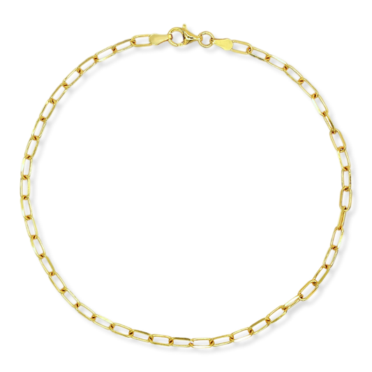 Stellari Gold 18 Karat over Sterling Silver 3.0mm Paperclip Link Chain