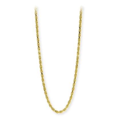 Stellari Gold 18 Karat over Sterling Silver 4mm Diamond Cut Rope Chain