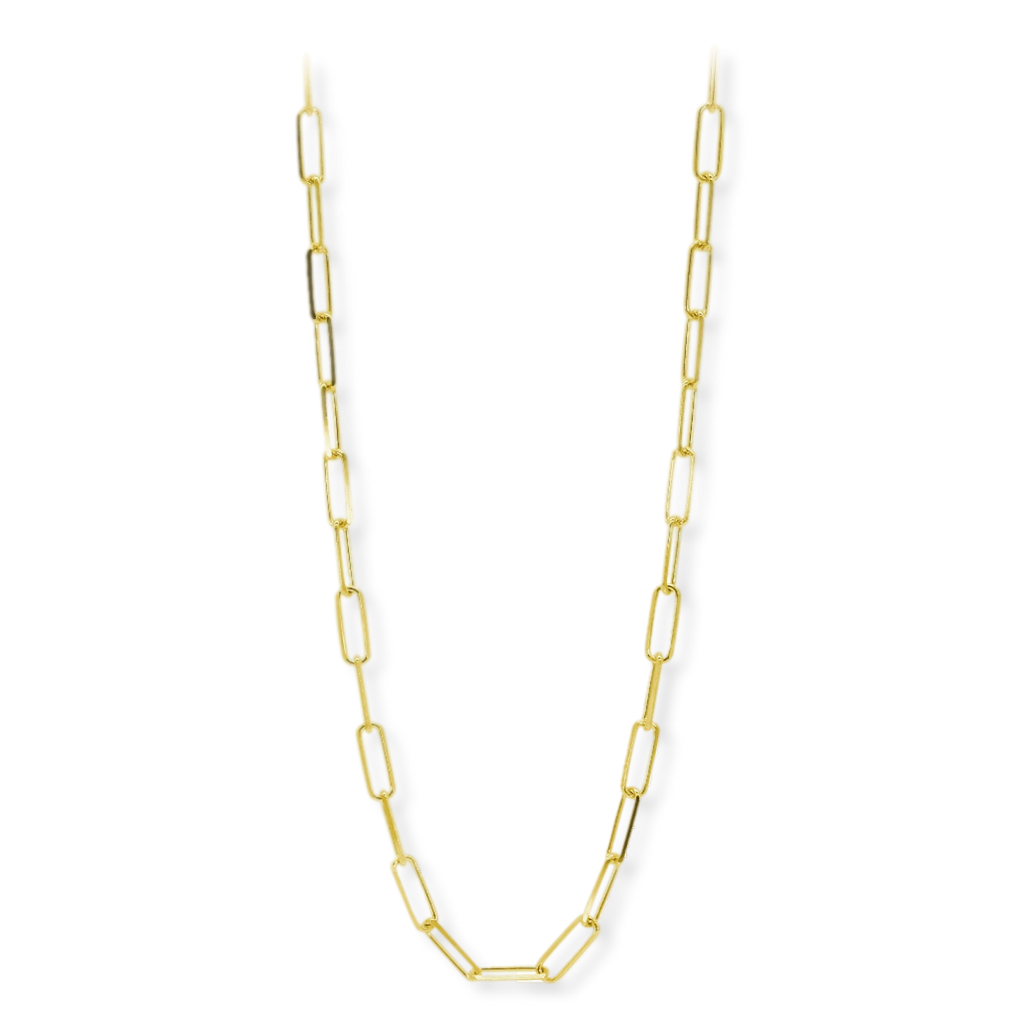 Stellari Gold 18 Karat over Sterling Silver 4.5mm Paperclip Link Chain