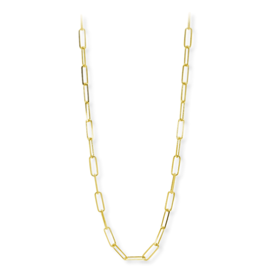 Stellari Gold 18 Karat over Sterling Silver 4.5mm Paperclip Link Chain