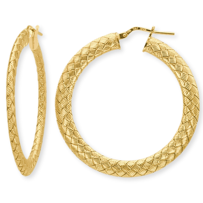 Stellari Gold 40mm Woven Hoop Earrings
