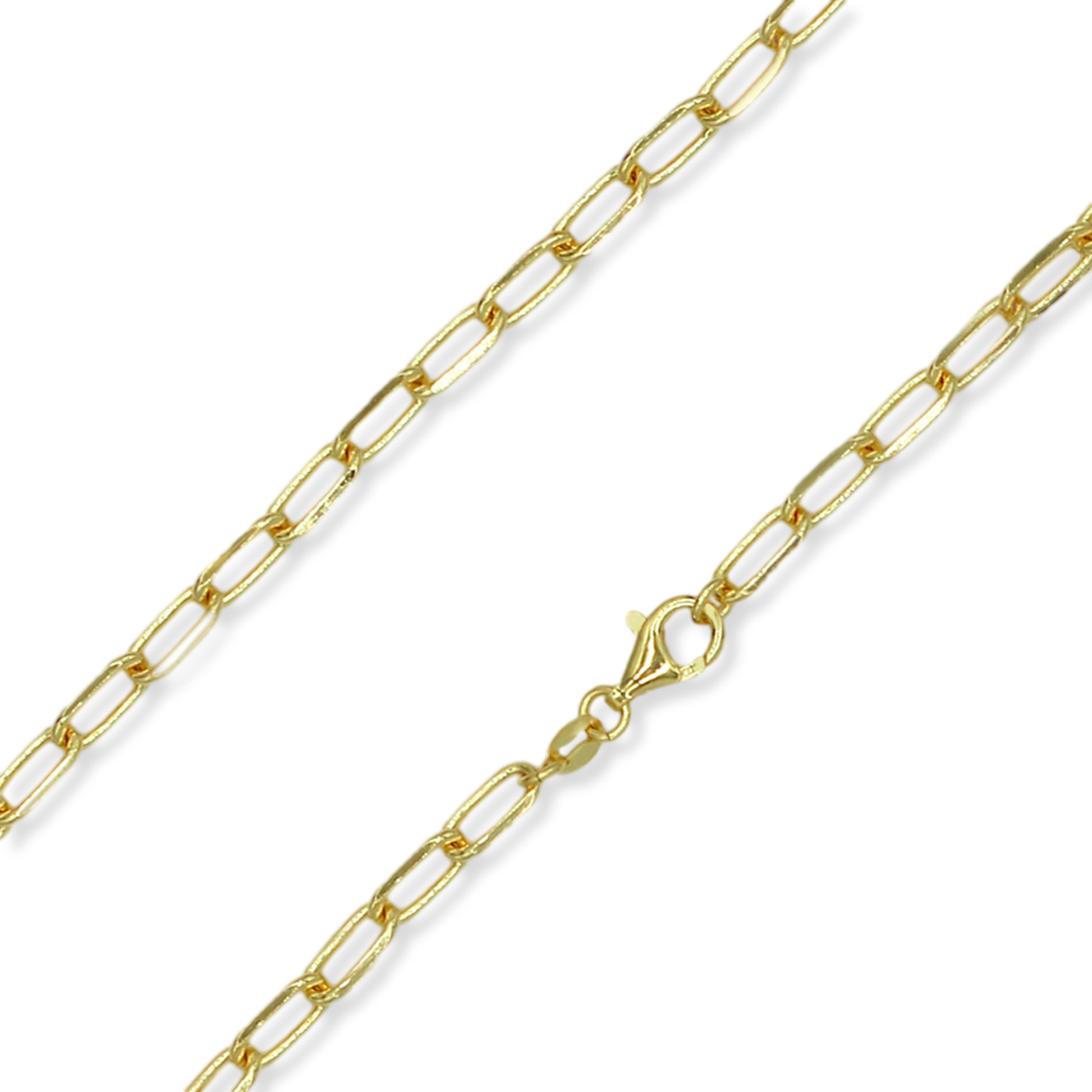 Stellari Gold 18 Karat over Sterling Silver 4.0mm Paperclip Link Chain