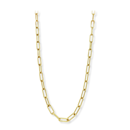 Stellari Gold 18 Karat over Sterling Silver 4.0mm Round Paperclip Link Chain