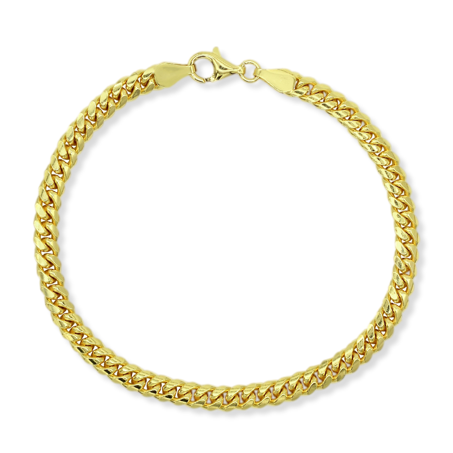 Franco Stellari Italian Sterling Silver Yellow Gold 5mm Cuban Link Chain