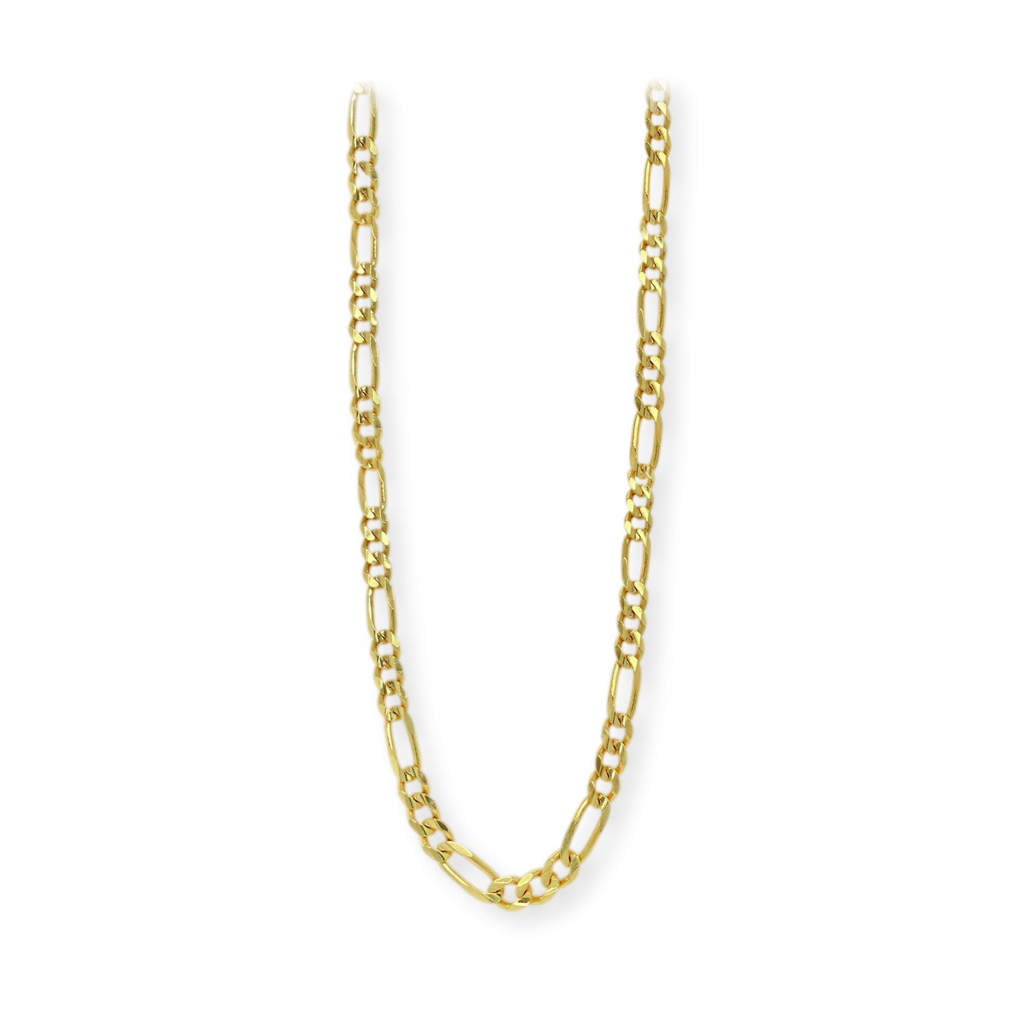 Franco Stellari Italian Sterling Silver Yellow Gold 6mm Figaro Link Chain