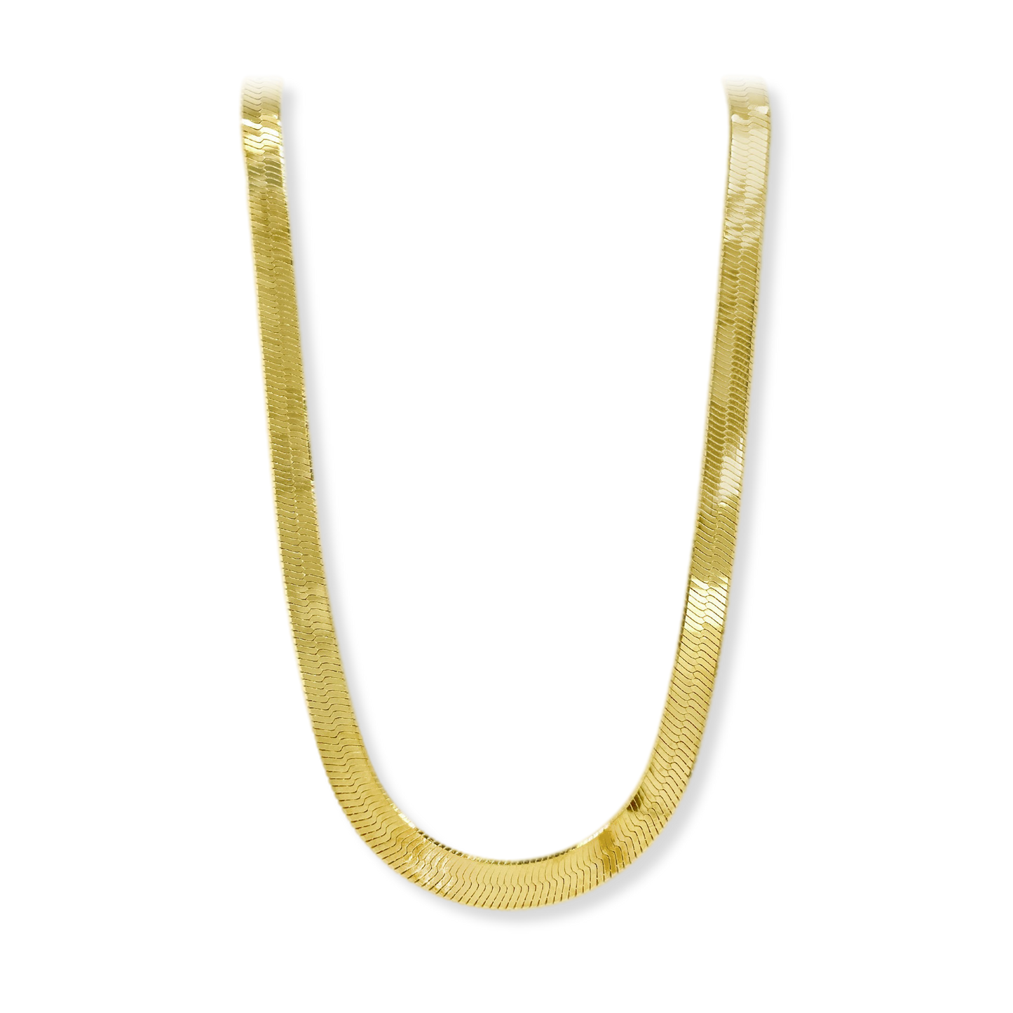 Franco Stellari Italian Sterling Silver Yellow Gold 6mm Herringbone Chain