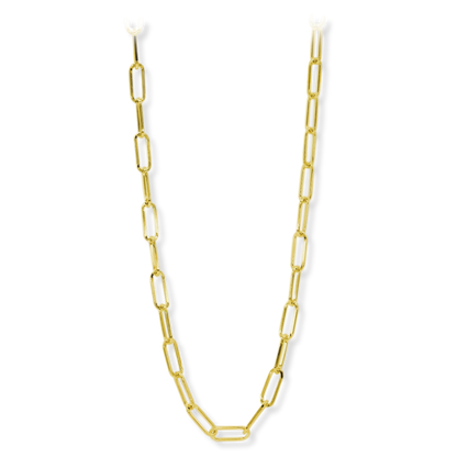 Stellari Gold 18 Karat over Sterling Silver 6.0mm Square Paperclip Link Chain