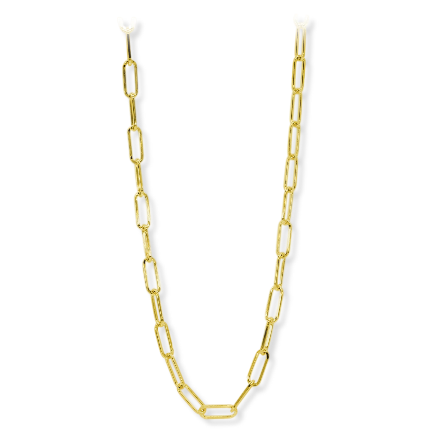 Stellari Gold 18 Karat over Sterling Silver 6.0mm Square Paperclip Link Chain