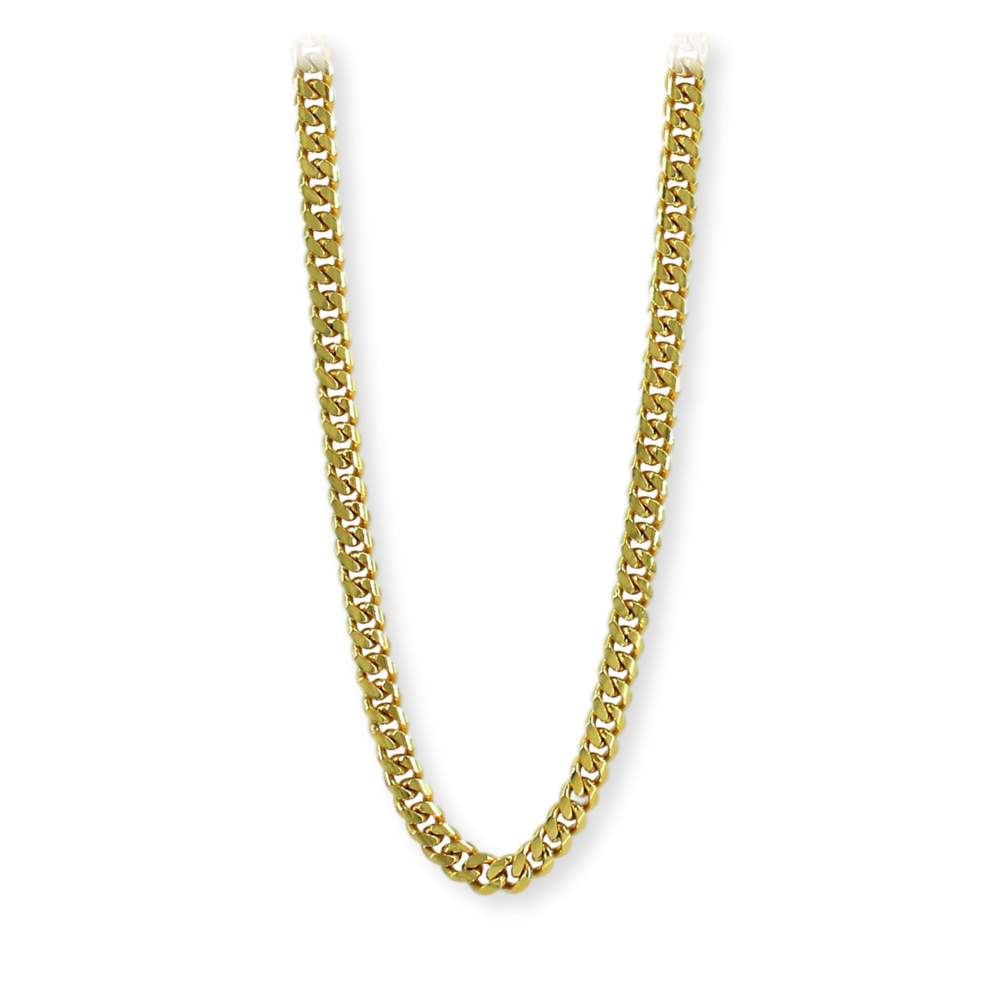 Franco Stellari Italian Sterling Silver Yellow Gold 7.8mm Cuban Link Chain