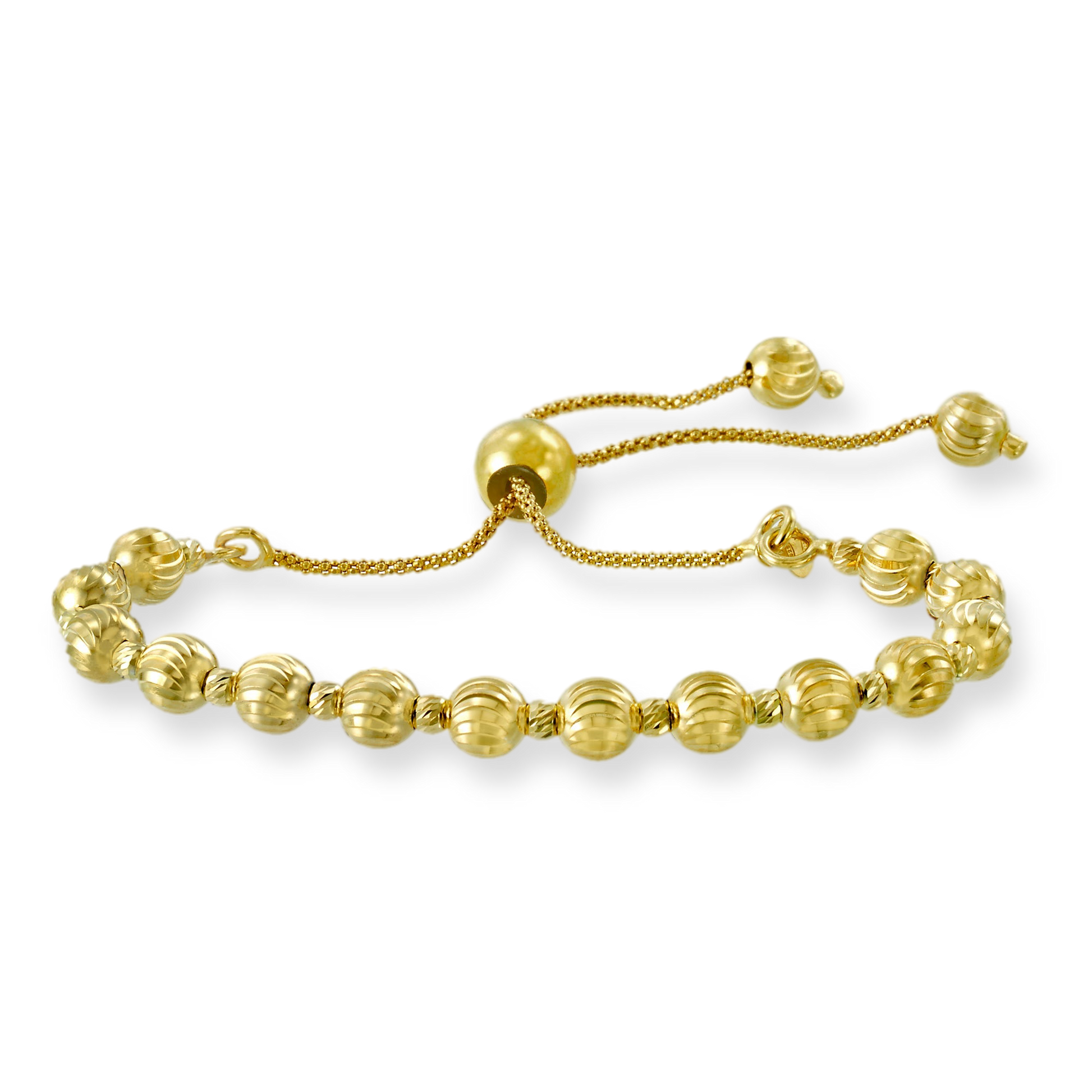 Franco Stellari Italian Sterling Silver Yellow Gold Adjustable Bolo Bracelet