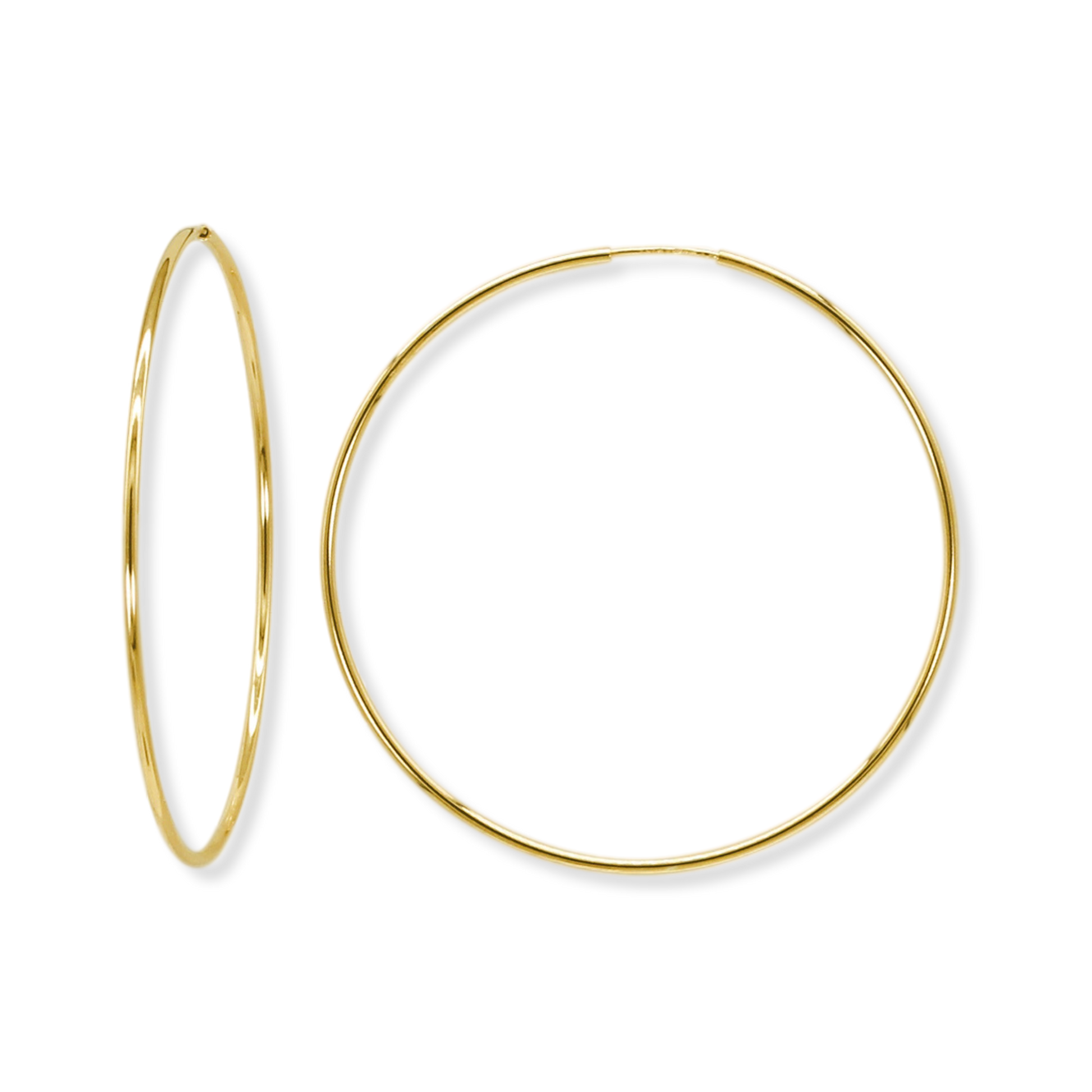Stellari Gold Polished 2x50mm Endless Hoop Earrings