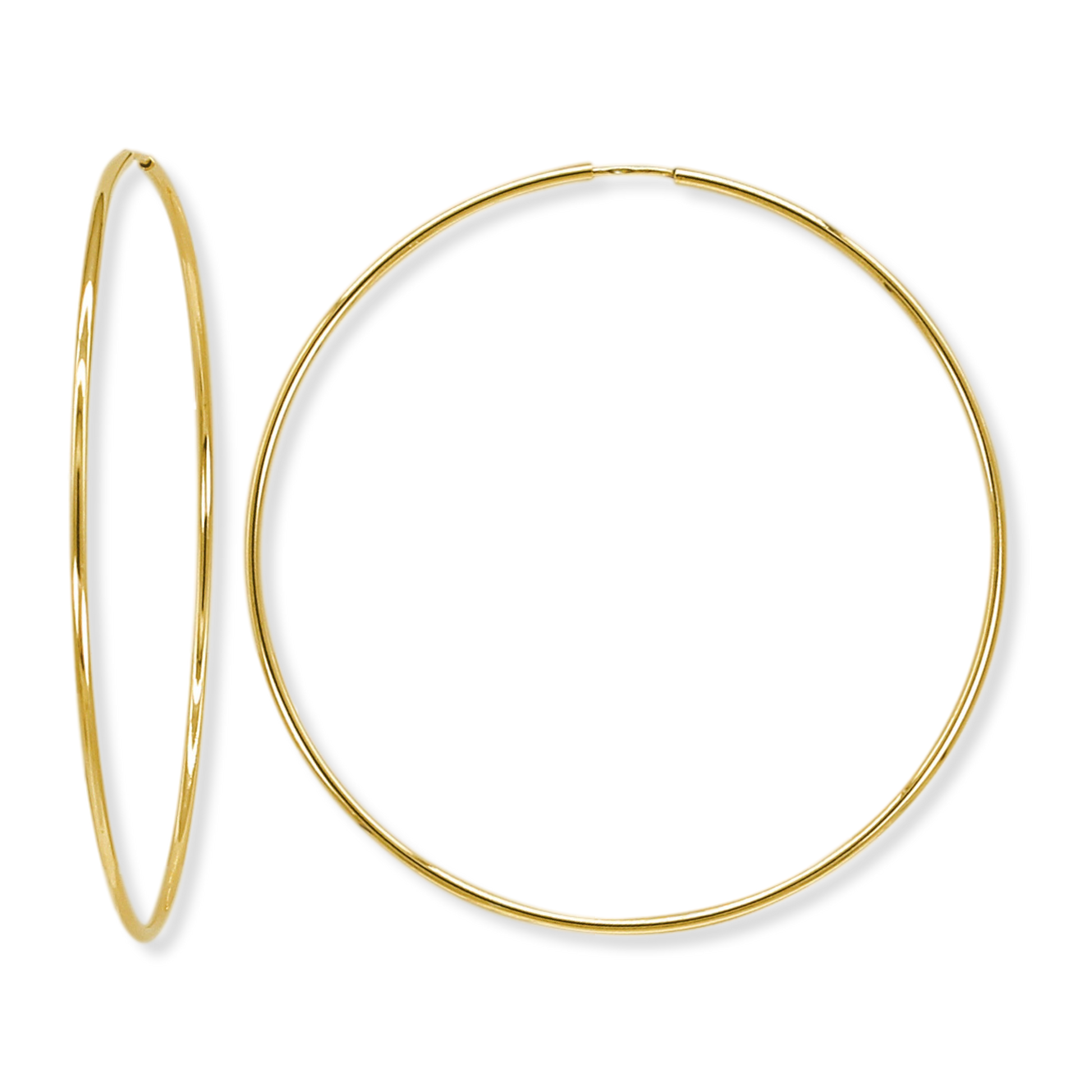 Stellari Gold Polished 2x60mm Endless Hoop Earrings