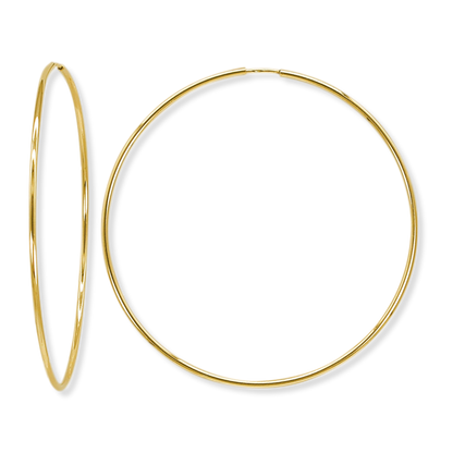 Stellari Gold Polished 2x60mm Endless Hoop Earrings
