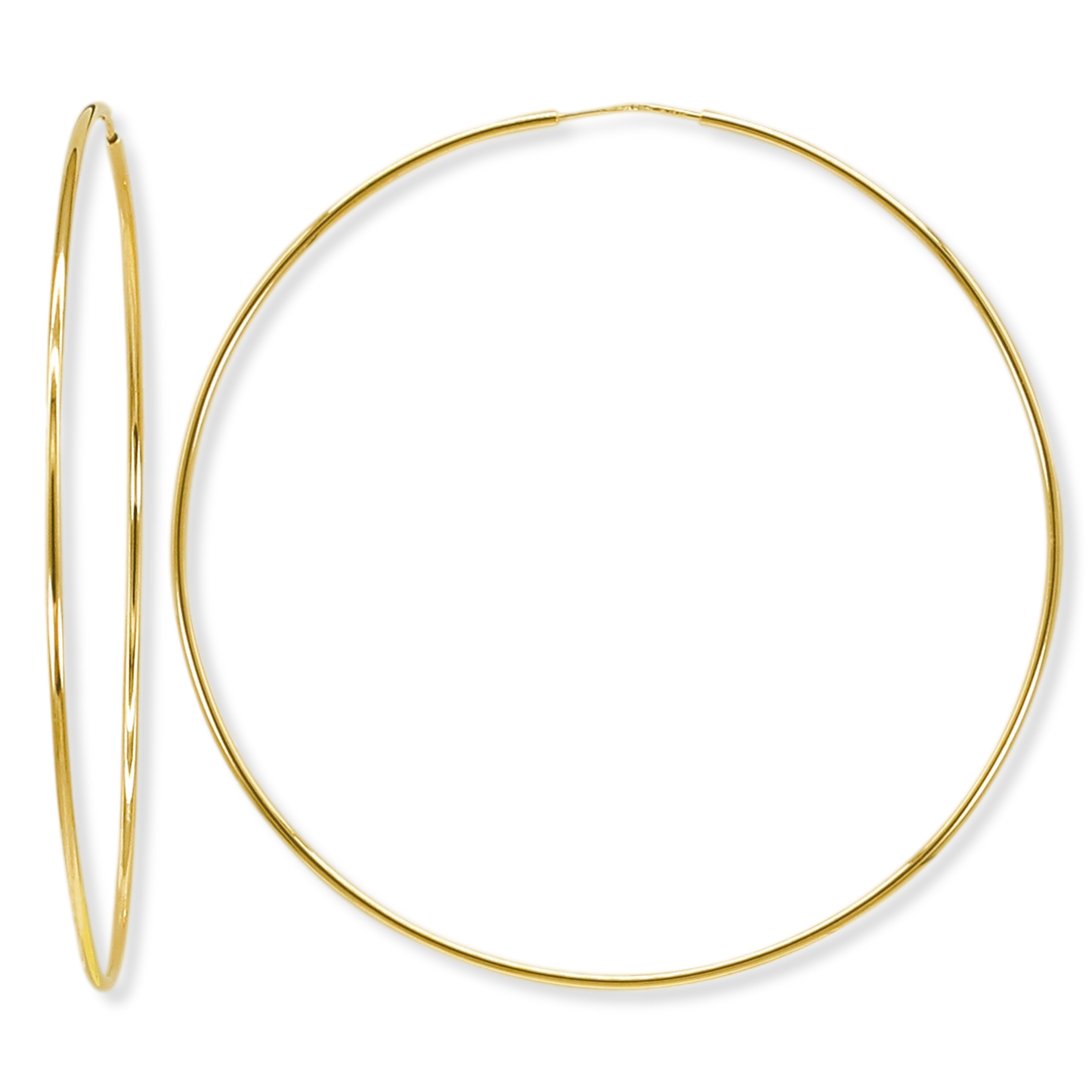 Stellari Gold Polished 2x70mm Endless Hoop Earrings