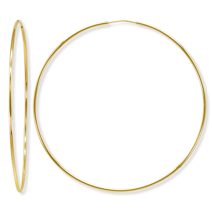 Stellari Gold Polished 2x70mm Endless Hoop Earrings