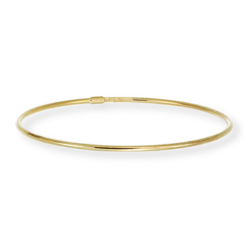 Franco Stellari Italian Sterling Silver Polished Yellow Gold Plated Stackable Bangle Bracelet