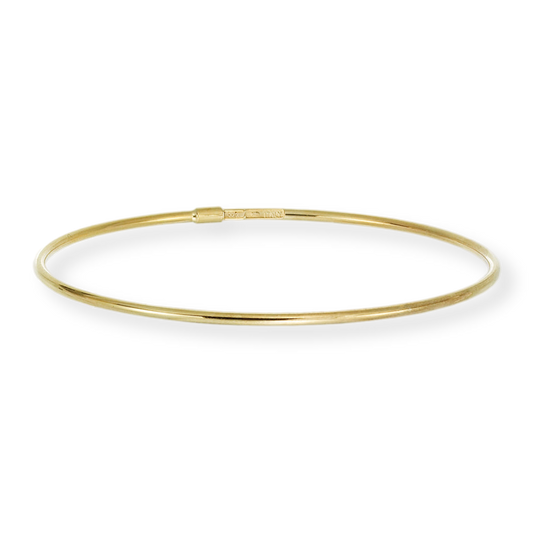 Franco Stellari Italian Sterling Silver Polished Yellow Gold Plated Stackable Bangle Bracelet